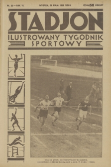 Stadjon : ilustrowany tygodnik sportowy. R. 6, 1928, nr 22