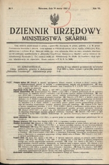 Dziennik Urzędowy Ministerstwa Skarbu. 1925, nr 8