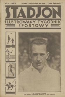 Stadjon : ilustrowany tygodnik sportowy. R. 6, 1928, nr 41