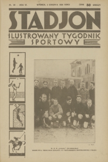 Stadjon : ilustrowany tygodnik sportowy. R. 6, 1928, nr 49