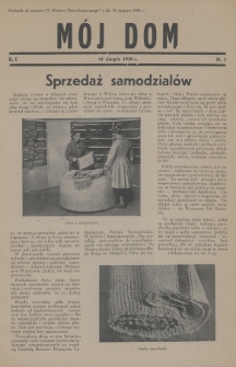 Mój Dom : dodatek do numeru 33. Kuriera Demokratycznego z dn. 14 sierpnia 1938, nr 7