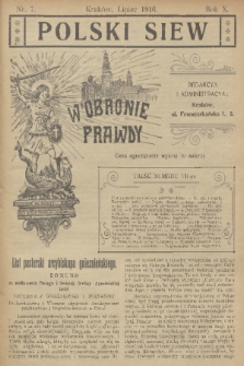 Polski Siew : w obronie prawdy. R. 10, 1916, nr 7