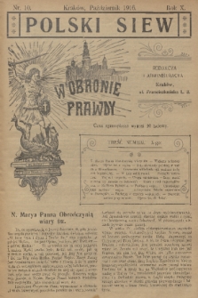 Polski Siew : w obronie prawdy. R. 10, 1916, nr 10