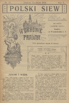 Polski Siew : w obronie prawdy. R. 10, 1916, nr 12