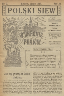 Polski Siew : w obronie prawdy. R. 11, 1917, nr 7
