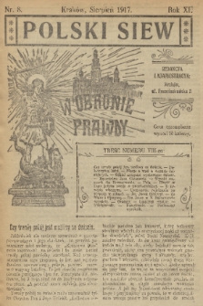 Polski Siew : w obronie prawdy. R. 11, 1917, nr 8
