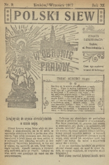 Polski Siew : w obronie prawdy. R. 11, 1917, nr 9