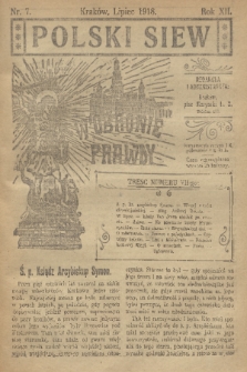 Polski Siew : w obronie prawdy. R. 12, 1918, nr 7