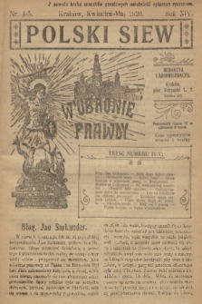 Polski Siew : w obronie prawdy. R. 14, 1920, nr 4-5
