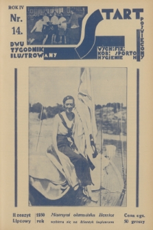 Start : dwutygodnik ilustrowany poświęcony wych. fiz. kob., sportom, hygienie. R. 4, 1930, nr 14