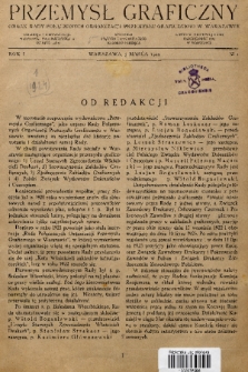 Przemysł Graficzny : organ Rady Połączonych Organizacji Przemysłu Graficznego w Warszawie. R. 1, 1924, nr 1