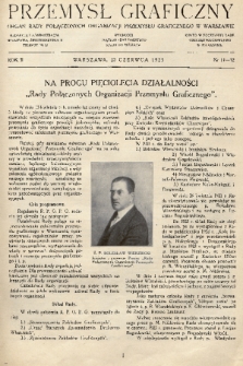 Przemysł Graficzny : organ Rady Połączonych Organizacji Przemysłu Graficznego w Warszawie. R. 2, 1925, nr 11-12