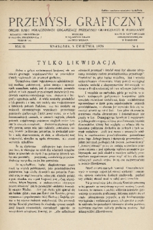 Przemysł Graficzny : organ Rady Połączonych Organizacji Przemysłu Graficznego w Warszawie. R. 3, 1926, nr 4