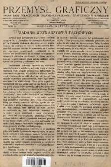 Przemysł Graficzny : organ Rady Połączonych Organizacji Przemysłu Graficznego w Warszawie. R. 4, 1927, nr 1