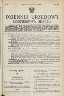 Dziennik Urzędowy Ministerstwa Skarbu. 1925, nr 27