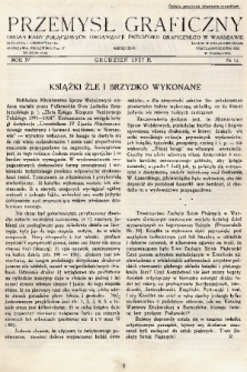 Przemysł Graficzny : organ Rady Połączonych Organizacji Przemysłu Graficznego w Warszawie. R. 4, 1927, nr 12