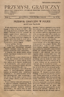 Przemysł Graficzny : organ Rady Połączonych Organizacji Przemysłu Graficznego w Warszawie. R. 5, 1928, nr 9-12