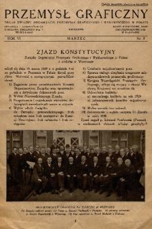 Przemysł Graficzny : organ Rady Połączonych Organizacyj Przemysłu Graficznego i Wydawniczego w Polsce. R. 6, 1929, nr 3