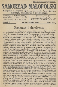 Samorząd Małopolski : czasopismo poświęcone sprawom samorządu terytorjalnego, szkolnego, wyznaniowego i gospodarczego. R. 1, 1928, nr 2-3