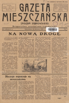 Gazeta Mieszczańska Zagłębia Dąbrowskiego : bezpartyjne pismo tygodniowe. R. 1, 1930, nr 1