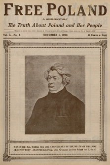 Free Poland : the truth about Poland and her people. Vol.2, 1915, No. 4