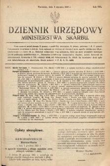 Dziennik Urzędowy Ministerstwa Skarbu. 1926, nr 1