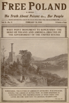 Free Poland : the truth about Poland and her people. Vol.2, 1916, No. 11