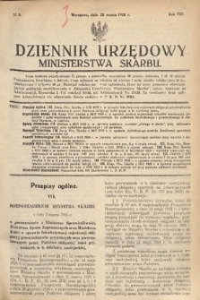 Dziennik Urzędowy Ministerstwa Skarbu. 1926, nr 8