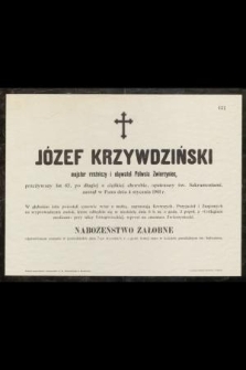 Józef Krzywdziński : majster rzeźniczy i obywatel Półwsia Zwierzyniec, [...] zasnął w Pani dnia 4 stycznia 1901 r.