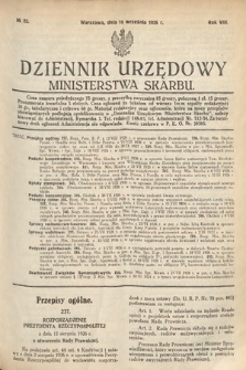 Dziennik Urzędowy Ministerstwa Skarbu. 1926, nr 22