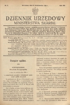Dziennik Urzędowy Ministerstwa Skarbu. 1926, nr 27