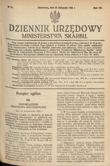 Dziennik Urzędowy Ministerstwa Skarbu. 1926, nr 30