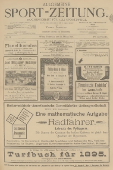 Allgemeine Sport-Zeitung : Wochenschrift für alle Sportzweige. Jg.16, 1895, No. 13