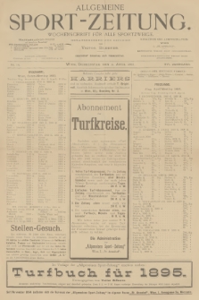 Allgemeine Sport-Zeitung : Wochenschrift für alle Sportzweige. Jg.16, 1895, No. 14