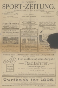 Allgemeine Sport-Zeitung : Wochenschrift für alle Sportzweige. Jg.16, 1895, No. 15