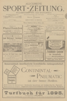 Allgemeine Sport-Zeitung : Wochenschrift für alle Sportzweige. Jg.16, 1895, No. 17