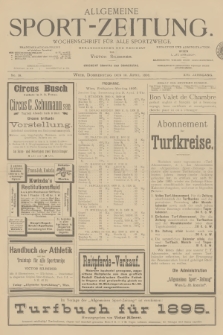 Allgemeine Sport-Zeitung : Wochenschrift für alle Sportzweige. Jg.16, 1895, No. 18