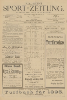 Allgemeine Sport-Zeitung : Wochenschrift für alle Sportzweige. Jg.16, 1895, No. 20