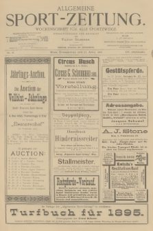 Allgemeine Sport-Zeitung : Wochenschrift für alle Sportzweige. Jg.16, 1895, No. 21