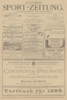 Allgemeine Sport-Zeitung : Wochenschrift für alle Sportzweige. Jg.16, 1895, No. 22