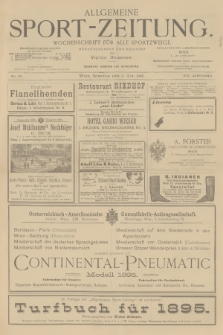 Allgemeine Sport-Zeitung : Wochenschrift für alle Sportzweige. Jg.16, 1895, No. 39
