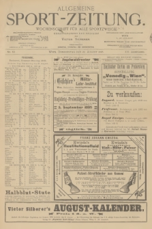 Allgemeine Sport-Zeitung : Wochenschrift für alle Sportzweige. Jg.16, 1895, No. 62