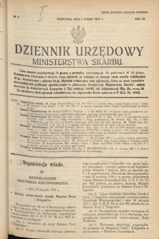 Dziennik Urzędowy Ministerstwa Skarbu. 1927, nr 4