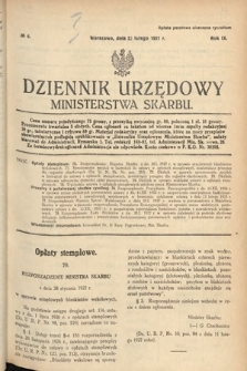 Dziennik Urzędowy Ministerstwa Skarbu. 1927, nr 6