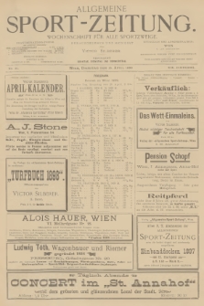 Allgemeine Sport-Zeitung : Wochenschrift für alle Sportzweige. Jg.19, 1898, No. 21