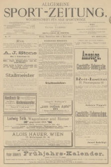 Allgemeine Sport-Zeitung : Wochenschrift für alle Sportzweige. Jg.19, 1898, No. 27