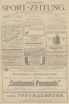 Allgemeine Sport-Zeitung : Wochenschrift für alle Sportzweige. Jg.19, 1898, No. 43