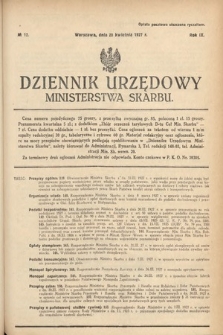 Dziennik Urzędowy Ministerstwa Skarbu. 1927, nr 12