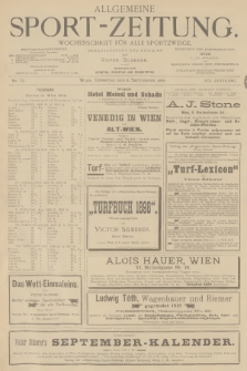 Allgemeine Sport-Zeitung : Wochenschrift für alle Sportzweige. Jg.19, 1898, No. 72