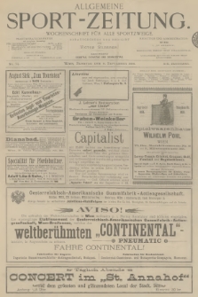 Allgemeine Sport-Zeitung : Wochenschrift für alle Sportzweige. Jg.19, 1898, No. 74